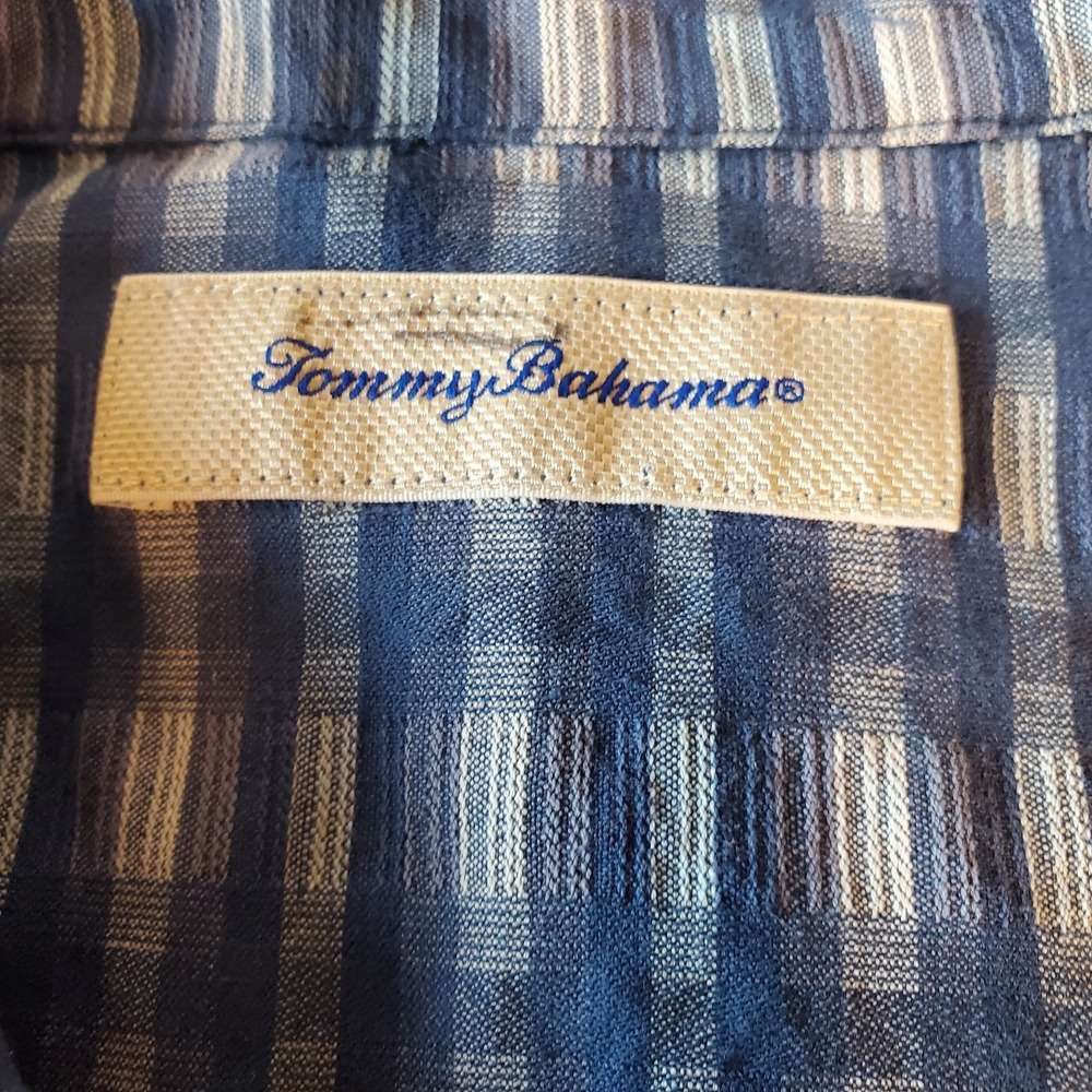 Tommy Bahama Men's Shirt Size XL Short Sleeve Button Down Silk Cotton Blend Blue - Picture 5 of 9
